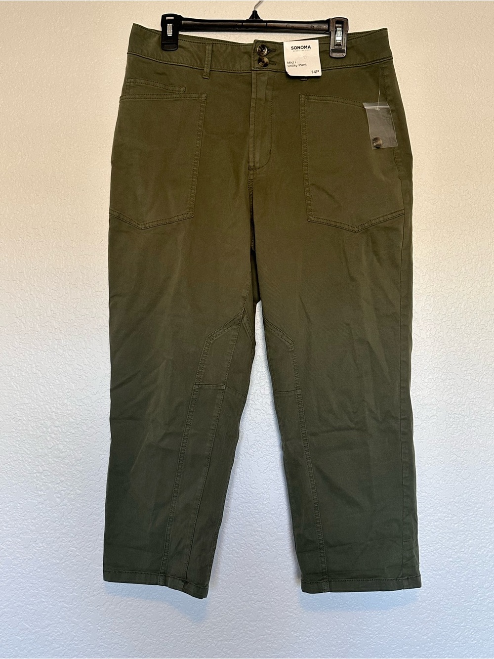 Sonoma Olive Cropped Utility Pants